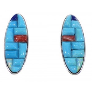 Southwest Jewelry Turquoise Multicolor Silver Earrings NS50939