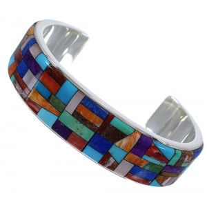 Multicolor Inlay And Silver Bracelet Jewelry TX39807