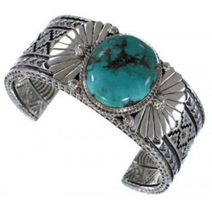 Southwestern Sterling Silver And Turquoise Cuff Bracelet HX27241