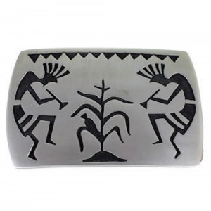 Hopi Indian George Phillips Silver Kokopelli Belt Buckle DS55308