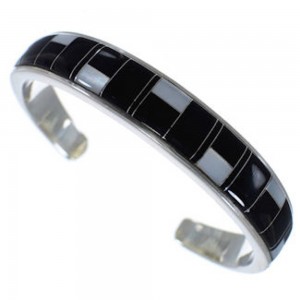 Mother Of Pearl Black Sterling Silver Cuff Bracelet Jewelry AS39602