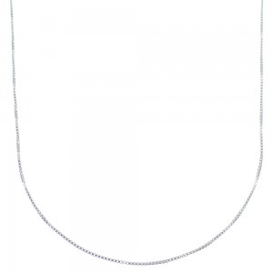 Genuine Sterling Silver Italian Box Chain 18" Necklace UX39569