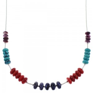 Liquid Silver And Multicolor Necklace PX41098