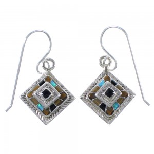 Multicolor And Silver Southwest Earrings EX41231