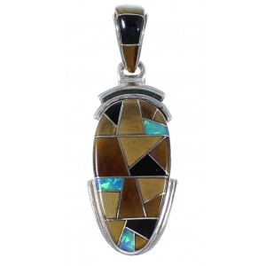 Multicolor Inlay Southwestern Pendant EX41253