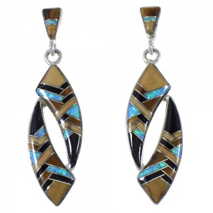 Southwest Multicolor Sterling Silver Earrings EX41020