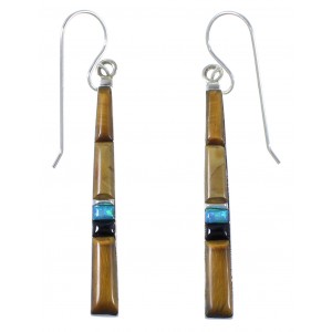 Southwest Tiger Eye And Multicolor Earrings EX41031