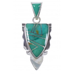 Turquoise Inlay Southwest Silver Pendant PX42142