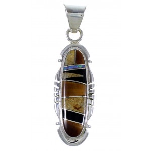 Southwest Sterling Silver And Multicolor Pendant PX41912