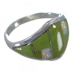 Opal And Turquoise Silver Jewelry Ring Size 4-3/4 AX52312