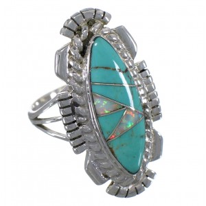 Opal Silver Southwest Turquoise Ring Size 5-1/4 TX45747