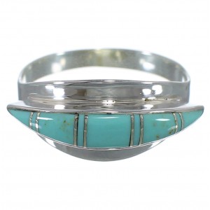 Genuine Sterling Silver And Turquoise Ring Size 7-1/4 EX45008