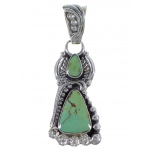 Southwestern Turquoise Flower Sterling Silver Pendant CX46672