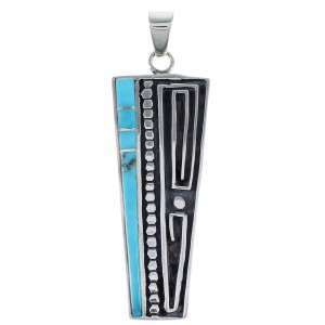 Turquoise Inlay Silver Jewelry Southwest Pendant AX48980