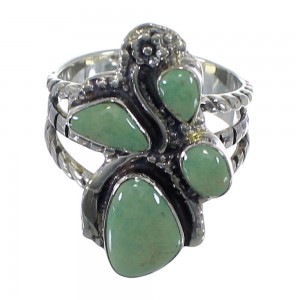 Southwest Genuine Sterling Silver Turquoise Ring Size 4-3/4 CX49810