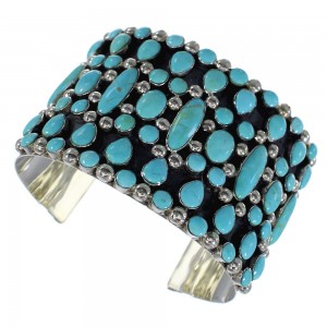 Authentic Sterling Silver Southwestern Turquoise Cuff Bracelet CX49039