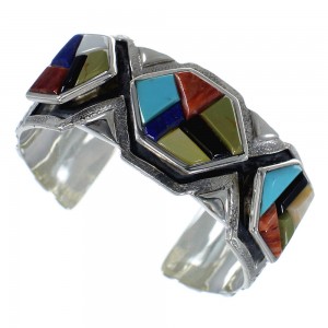 Multicolor Southwest Genuine Sterling Silver Cuff Bracelet CX49153