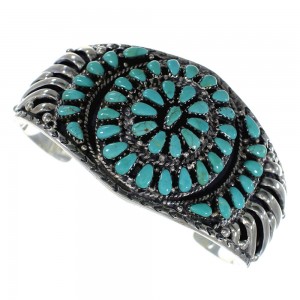 Genuine Sterling Silver Southwest Turquoise Cuff Bracelet CX49386