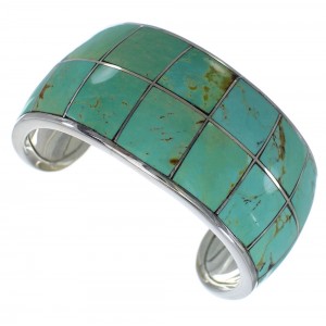 Turquoise Southwest Genuine Sterling Silver Cuff Bracelet CX49506
