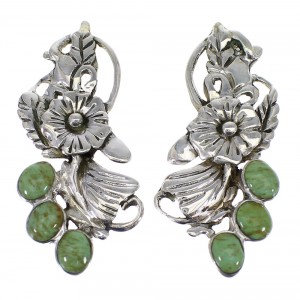 Southwestern Silver Turquoise Flower Post Earrings AX49466