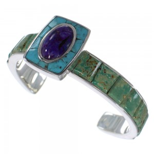 Multicolor Turquoise Southwest Sterling Silver Cuff Bracelet CX49629