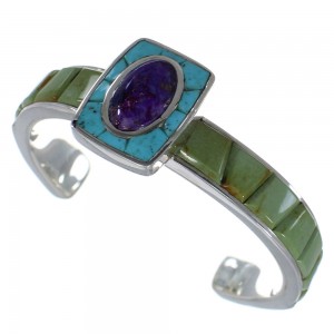 Sterling Silver Multicolor Turquoise Southwest Cuff Bracelet CX49633