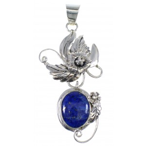 Lapis And Sterling Silver Flower Pendant AX50203