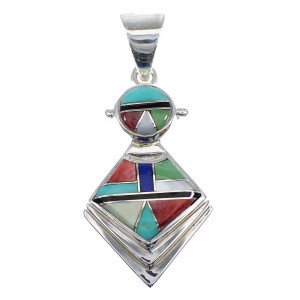 Multicolor And Sterling Silver Slide Pendant AX51281