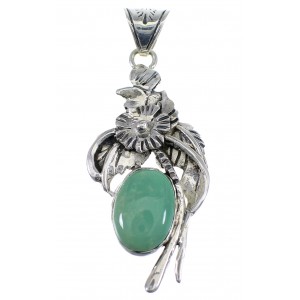 Turquoise Sterling Silver Southwest Flower Pendant AX51550