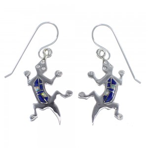 Lapis Opal Sterling Silver Lizard Earrings YX52735