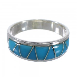Turquoise And Silver Ring Size 6-1/4 AX53463