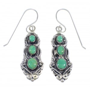 Sterling Silver And Turquoise Hook Dangle Earrings RX55264