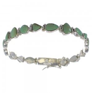 Genuine Sterling Silver Southwest Turquoise Link Bracelet AX54256