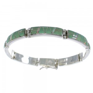 Southwestern Turquoise And Opal Silver Link Bracelet AX55294