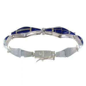 Lapis And Opal Silver Link Bracelet AX54621