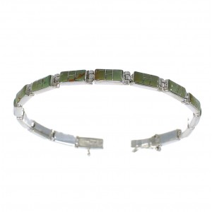 Turquoise Southwest Sterling Silver Link Bracelet EX54179