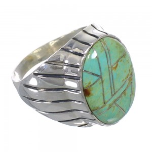 Turquoise Silver Southwest Jewelry Ring Size 9-1/4 AX55485