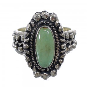 Southwestern Turquoise Silver Ring Size 7-3/4 EX56352