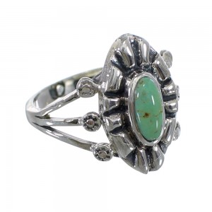 Sterling Silver Southwestern Turquoise Ring Size 7-1/4 AX61188