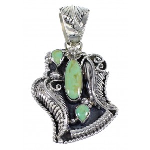 Southwest Silver And Turquoise Feather Slide Pendant RX54441