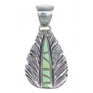 Silver And Turquoise Feather Pendant Jewelry RX54507