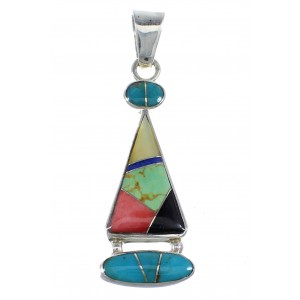 Southwestern Multicolor Silver Pendant RX54575