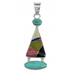 Southwestern Multicolor And Sterling Silver Pendant RX54585