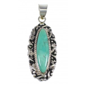 Southwest Turquoise And Genuine Sterling Silver Pendant Jewelry WX58036