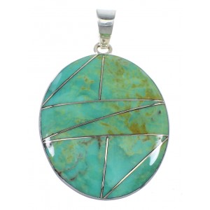 Southwest Turquoise And Genuine Sterling Silver Pendant VX55423