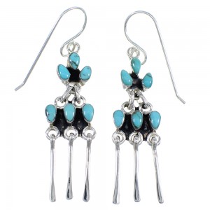 Turquoise Sterling Silver Hook Dangle Earrings Jewelry RX56410