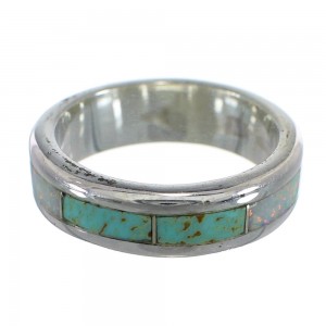 Silver Southwest Turquoise And Opal Inlay Ring Size 6-1/4 RX57473