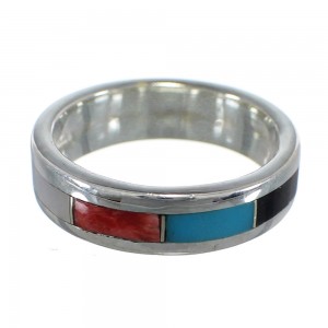 Multicolor And Sterling Silver Jewelry Ring Size 5-3/4 VX58684