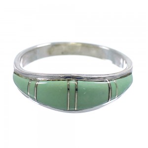 Turquoise Inlay Southwest Sterling Silver Jewelry Ring Size 6-3/4 WX58918