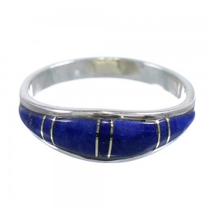 Lapis Inlay Authentic Sterling Silver Ring Size 6-1/2 RX58045